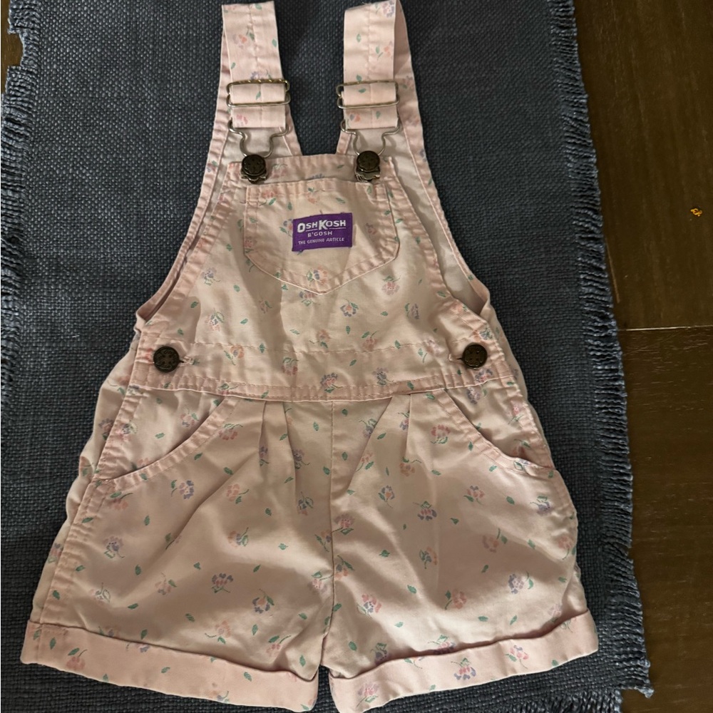Vintage OshKosh B'gosh Pink Floral Kids Overalls